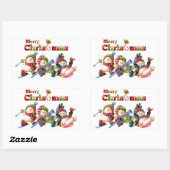 Classic Rectangle Weihnachtssticker/Schneemänner Rechteckiger Aufkleber (Blatt)