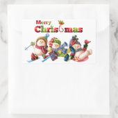 Classic Rectangle Weihnachtssticker/Schneemänner Rechteckiger Aufkleber (Tasche)