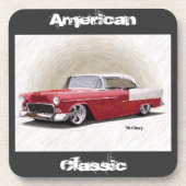Classic Red 1956 Chevy Coupe Untersetzer (Vorderseite)