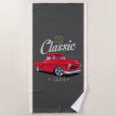 Classic Red 1956 Chevy Garage Strandtuch (Vorderseite)