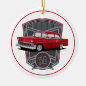 Classic Red 1956 Tri Five Keramik Ornament (Vorne)