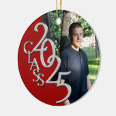 Classic Red 2025 Graduate Foto Keramik Ornament (Links)
