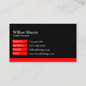 Classic Red and Black Beruflich - Visitenkarte (Rückseite)