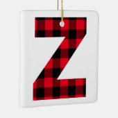 Classic Red and Black Buffalo Karo Z Monogram Keramikornament (Rechts)