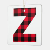 Classic Red and Black Buffalo Karo Z Monogram Keramikornament (Links)