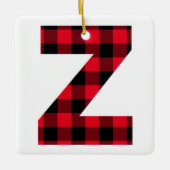 Classic Red and Black Buffalo Karo Z Monogram Keramikornament (Vorderseite)