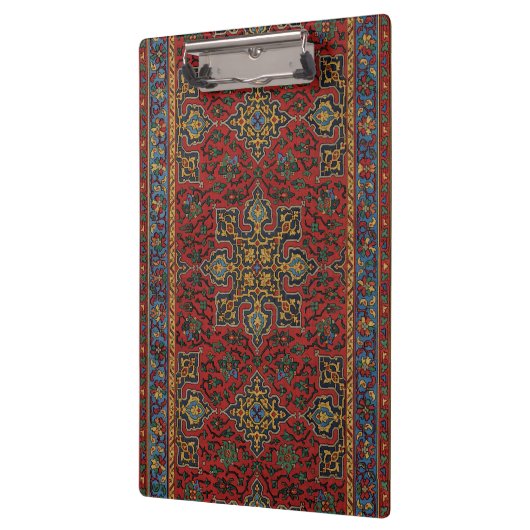 Classic Red and Blue,Persian Rug Carpet Pattern Klemmbrett (Links)