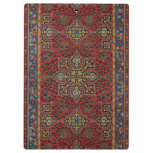 Classic Red and Blue,Persian Rug Carpet Pattern Klemmbrett (Rückseite)