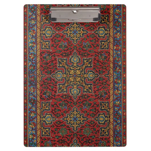 Classic Red and Blue,Persian Rug Carpet Pattern Klemmbrett (Vorderseite)