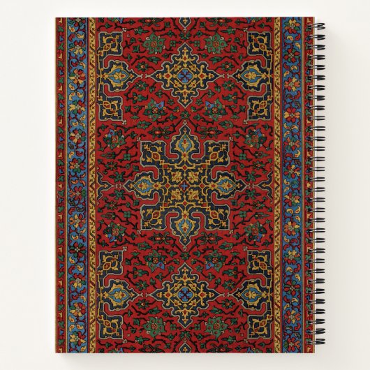 Classic Red and Blue,Persian Rug Carpet Pattern Notizblock (Rückseite)