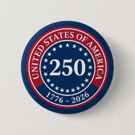 Classic Red and Blue United States of America 250 Button