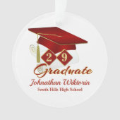 Classic Red and Gold 20xx Graduate Foto Ornament (Vorderseite)