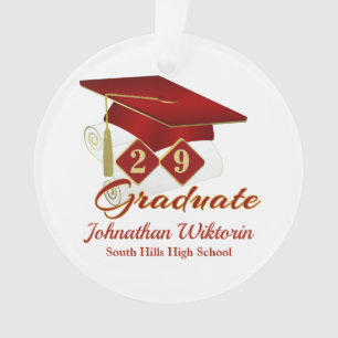 Classic Red and Gold 20xx Graduate Foto Ornament