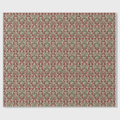Classic Red and Green Christmas Damask Geschenkpapier (Flach)