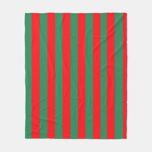 Classic Red and Green Christmas Stripes Fleecedecke (Vorderseite)