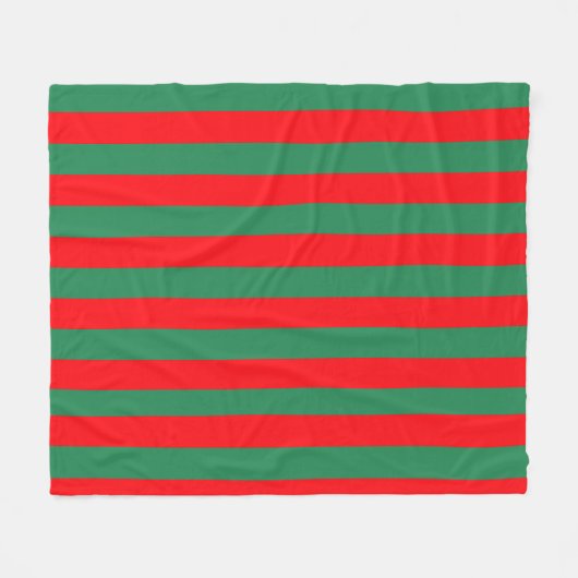 Classic Red and Green Christmas Stripes Fleecedecke (Vorderseite (Horizontal))