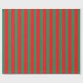 Classic Red and Green Christmas Stripes Geschenkpapier (Flach)