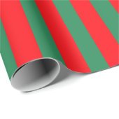 Classic Red and Green Christmas Stripes Geschenkpapier (Rolleneckpunkt)