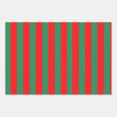 Classic Red and Green Christmas Stripes Geschenkpapier Set (Vorderseite 3)