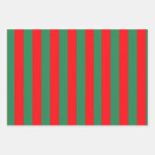 Classic Red and Green Christmas Stripes Geschenkpapier Set (Vorderseite)