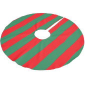 Classic Red and Green Christmas Stripes Polyester Weihnachtsbaumdecke (Schrägansicht)