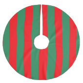 Classic Red and Green Christmas Stripes Polyester Weihnachtsbaumdecke (Vorderseite)