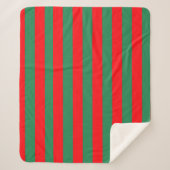 Classic Red and Green Christmas Stripes Sherpadecke (Vorderseite)
