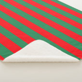 Classic Red and Green Christmas Stripes Sherpadecke (3/4)
