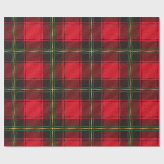 Classic Red and Green Christmas Tartan Plaid Geschenkpapier (Flach)
