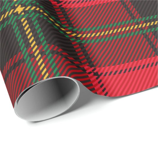 Classic Red and Green Christmas Tartan Plaid Geschenkpapier (Rolleneckpunkt)