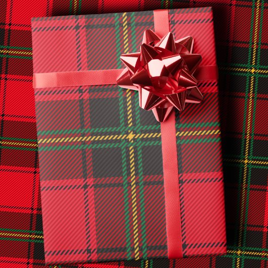 Classic Red and Green Christmas Tartan Plaid Geschenkpapier
