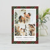 Classic Red and Green & Foto Collage Weihnachten (Stehend Vorderseite)