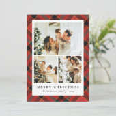Classic Red and Green & Foto Collage Weihnachten (Stehend Vorderseite)