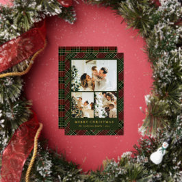 Classic Red and Green & Photo Collage Christmas Folien Feiertagskarte
