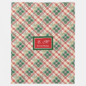 Classic red and green plaid custom name throw fleecedecke (Vorderseite)