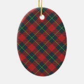 Classic Red and Green Plaid Family Photo Holiday Keramik Ornament (Hinten)