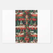 Classic Red and Green Stripes Weihnachten Geschenkpapier Set (Vorderseite)