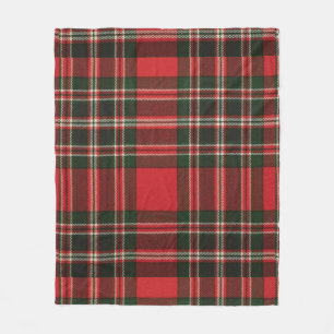 Classic Red and Green Tartan Muster Fleecedecke