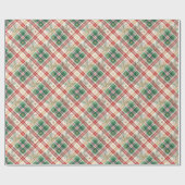 Classic red and green watercolor plaid gift wrap geschenkpapier (Flach)
