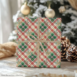 Classic red and green watercolor plaid gift wrap geschenkpapier