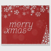 Classic Red and White Festive Merry Christmas Wrap Geschenkpapier (Flach)