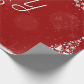 Classic Red and White Festive Merry Christmas Wrap Geschenkpapier (Ecke)