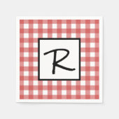Classic Red and White Gingham GRILLEN Picnic Party Serviette (Vorderseite)