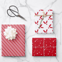 Classic Red and White Holiday Geschenkpapier Set