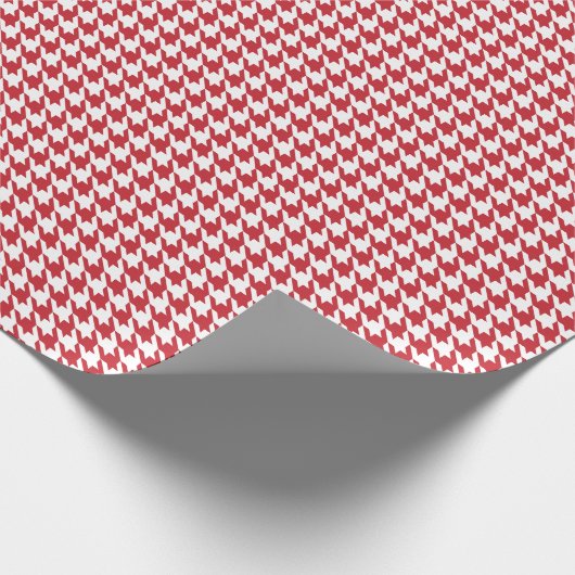 Classic Red and White Houndstooth Pattern Geschenkpapier (Ecke)