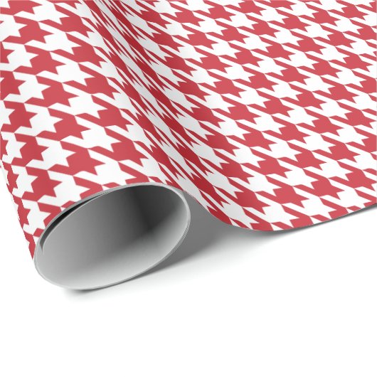 Classic Red and White Houndstooth Pattern  Geschenkpapier (Rolleneckpunkt)