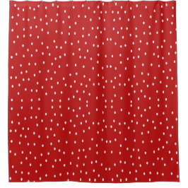 Classic Red and White Polka Dots  Duschvorhang