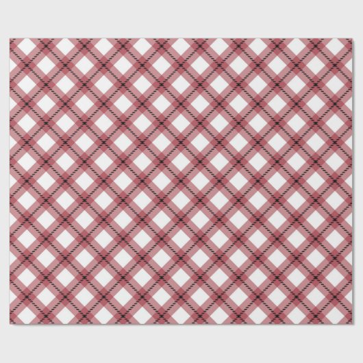 Classic Red Argyle Plaid Christmas Geschenkpapier (Flach)
