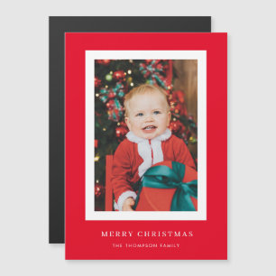 Classic Red Background Foto Weihnachtskarte Magneteinladung