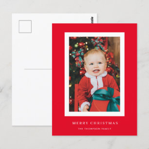 Classic Red Background Foto Weihnachtskarte Postkarte
